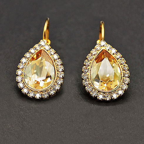 Auskari "Debesu Piliens (Golden Shadow)" ar Swarovski™ kristāliem